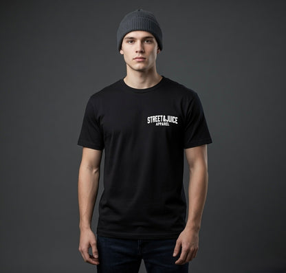 Street & Juice ‘PLAY VINYL’ 100% Heavyweight Cotton Black Graphic Tee