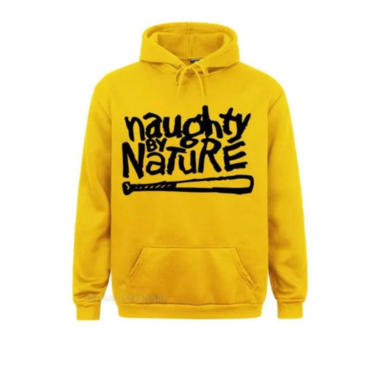 Naughty By Nature Fleece Mustard Front Pocket Draw String Hoodie