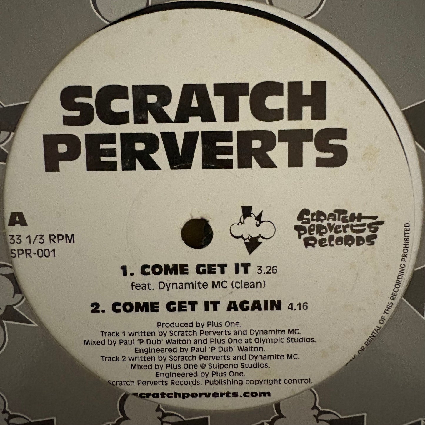 Scratch Perverts “Come Get It” Ft Dynamite MC / “Time” Ft Mos Def 5 Track 12inch vinyl
