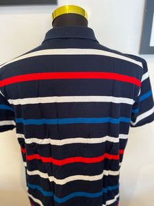 Paul & Shark 100% Cotton Blue Striped Polo Shirt Size XXL Made in Italy Fits more like a Large / XL