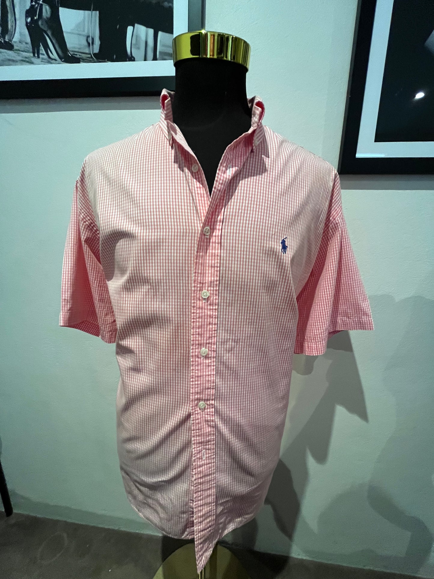 Ralph Lauren 100% Blake Cotton Orange Check Shirt Size XL