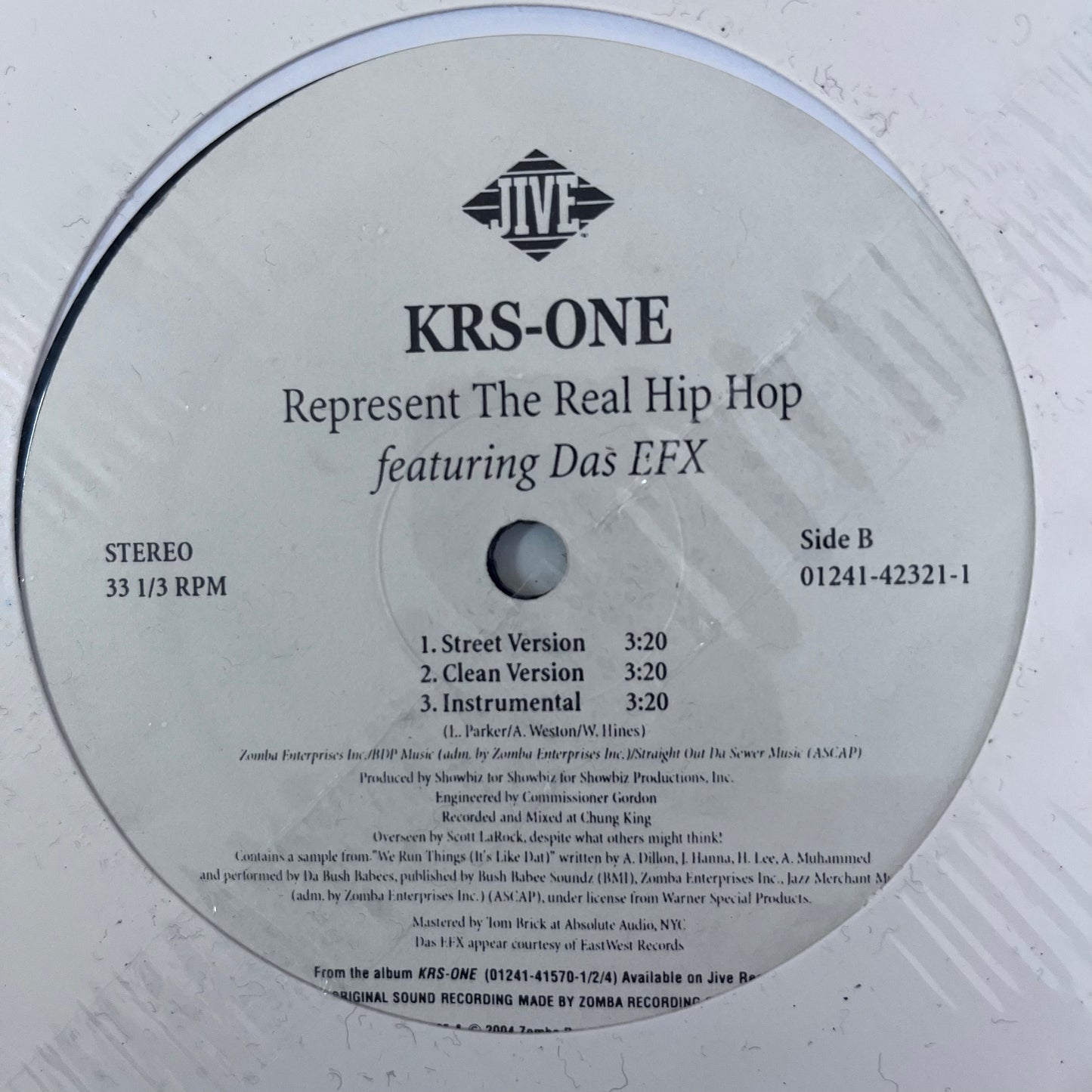 KRS-One “MCs Act Like They Don’t Know” 5 Version 12inch Vinyl Record on Jive Records