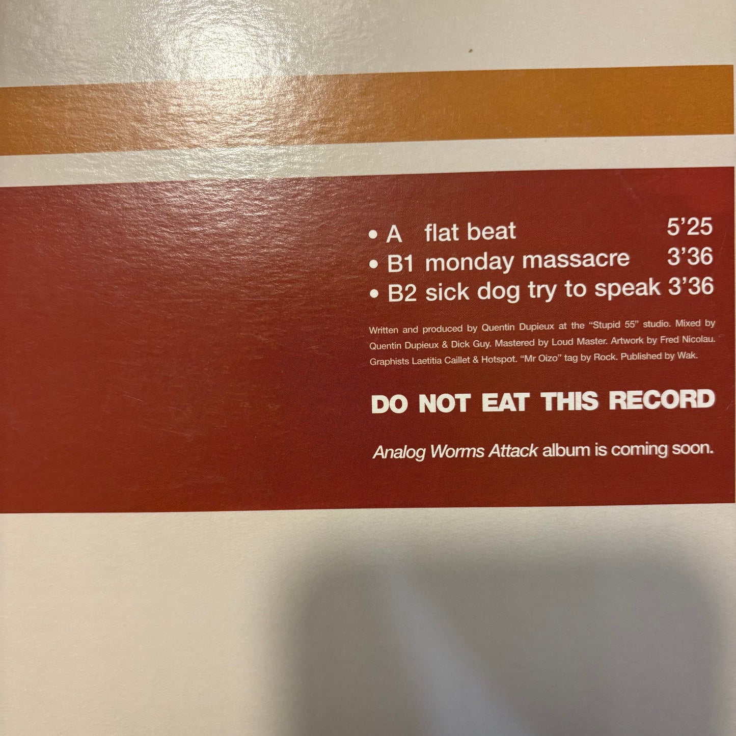 Mr. Oizo “Flat Beat” 3 Track 12inch Vinyl Record F Communications