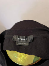 Load image into Gallery viewer, Versace 100% Cotton Black Tee Red Embroidered Logo Size XL Made in Italy