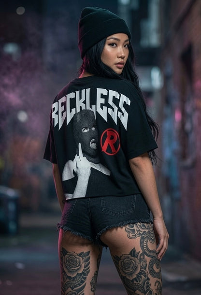 Reckless 100% Cotton Black T Shirt Size Large