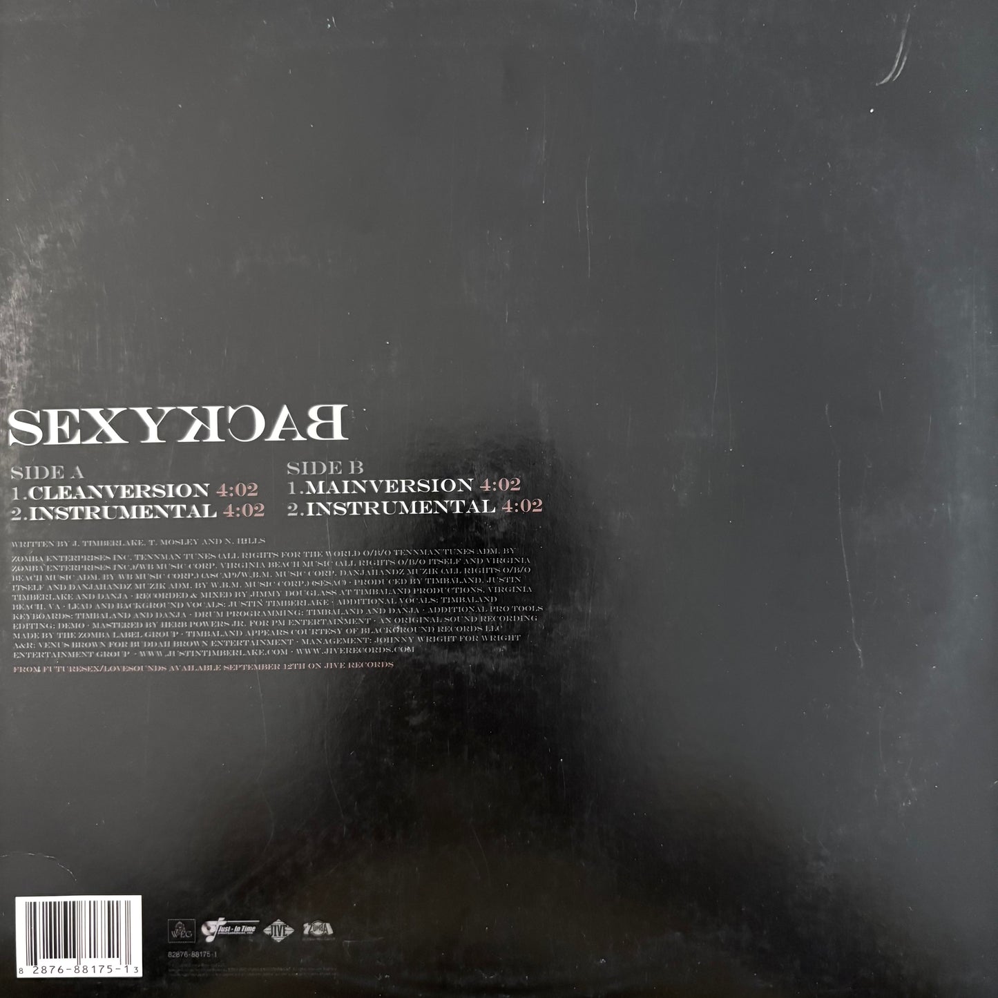 Justin Timberlake “SexyBack” 4 Version 12inch Vinyl Single