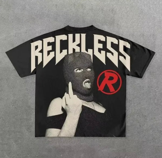 Reckless 100% Cotton Black Blutosatire T Shirt Size Large