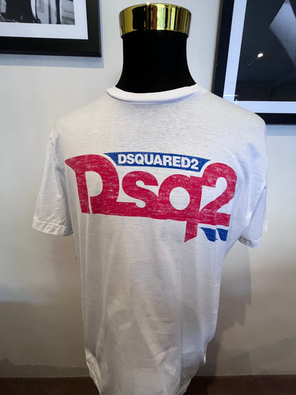 Dsquared2 100% Cotton Logo Print Tee Size XXL Made In Italy