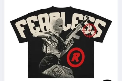 Fearless 100% Cotton Men’s Black T Shirt Size Large