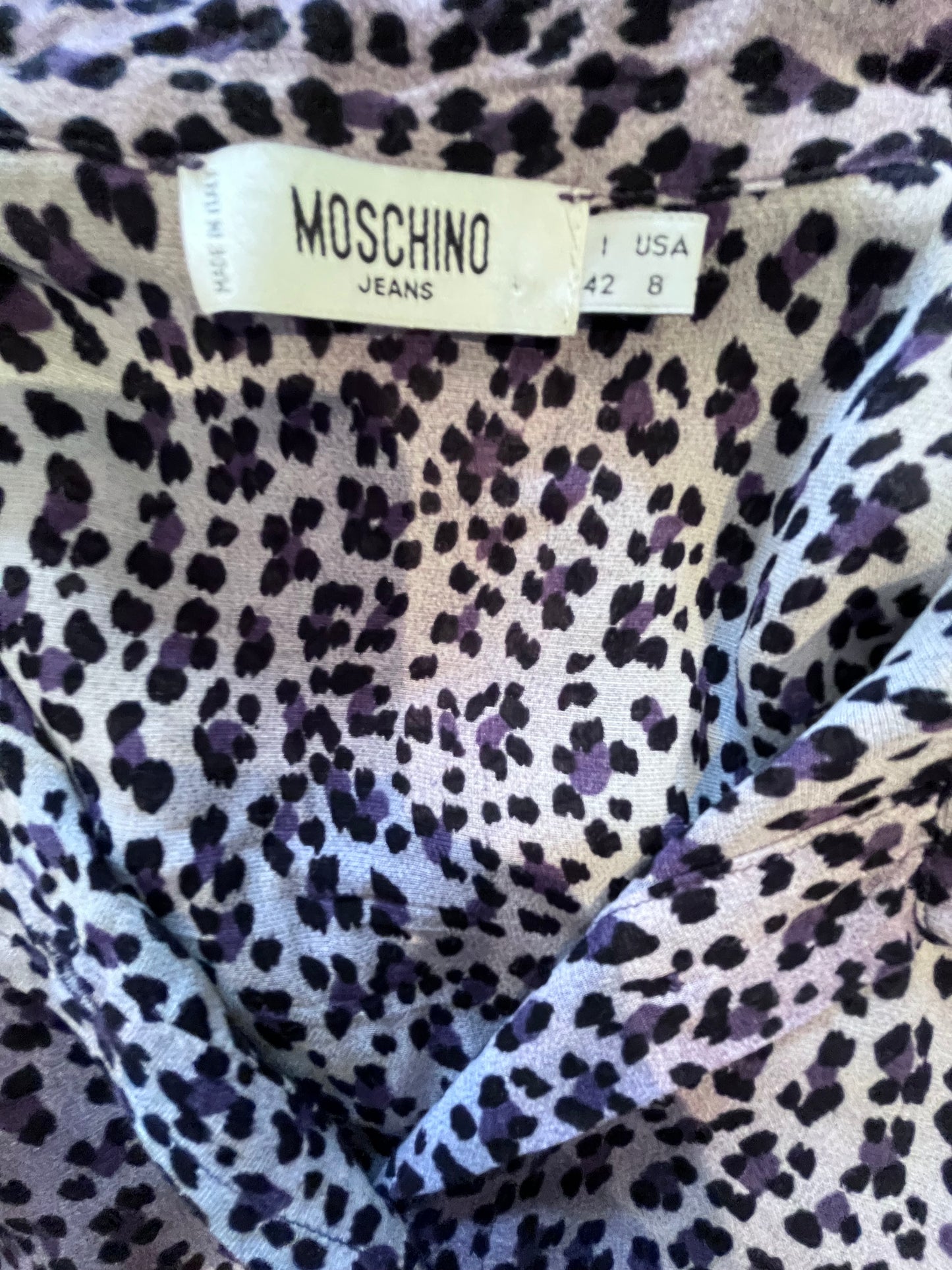 Moschino Women’s Leopard Skin Shirt Size US 8