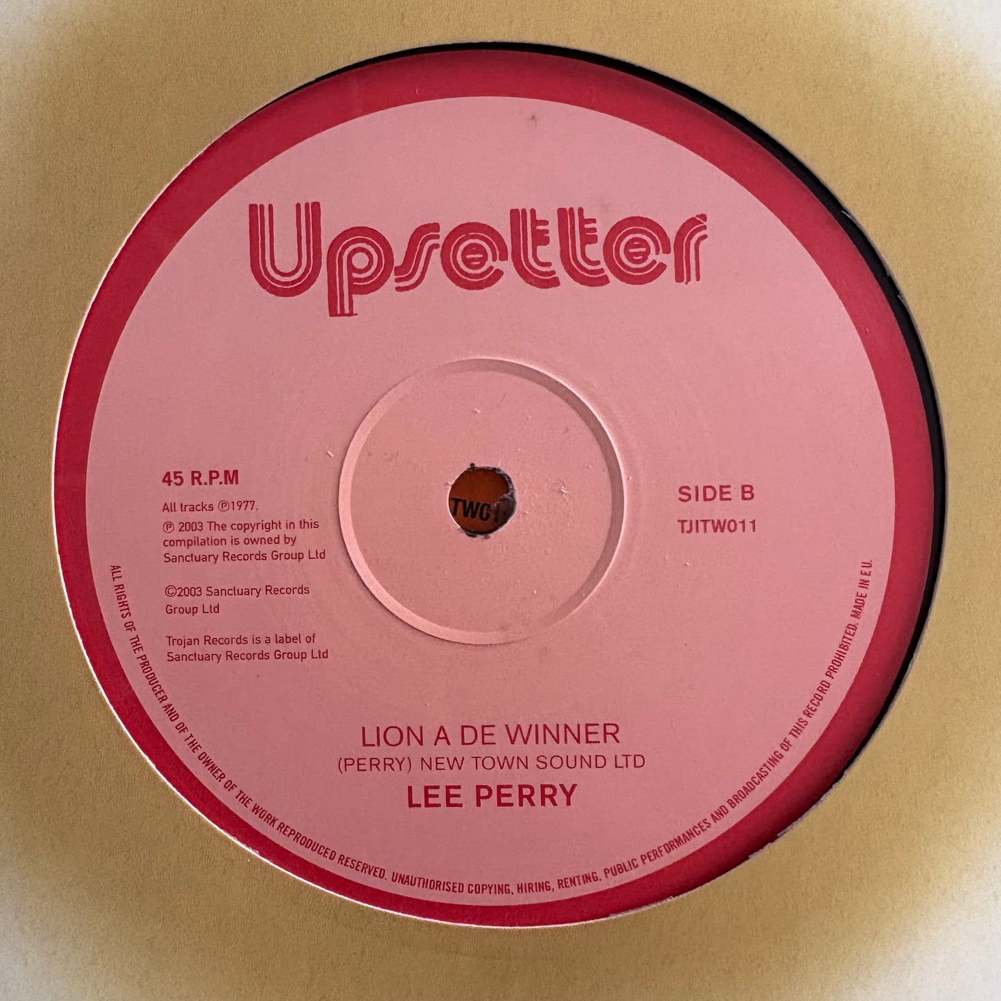 Lee Perry “City Too Hot” / “Lion A De Winner” 2 Track 12” Vinyl Trojan Records