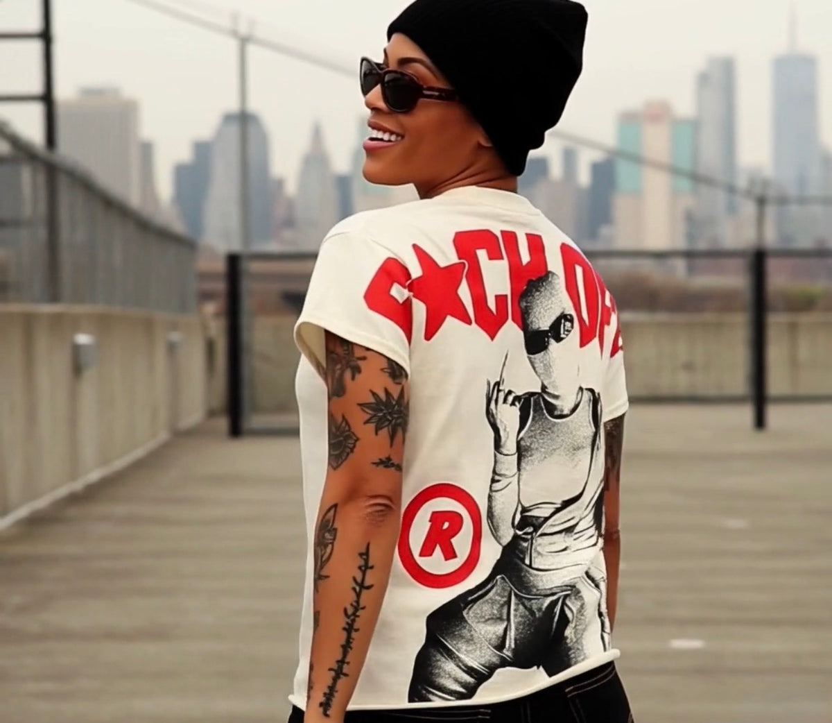 Street & Juice ‘Fu*k Off’ 100% Cotton Cream Graphic Tee