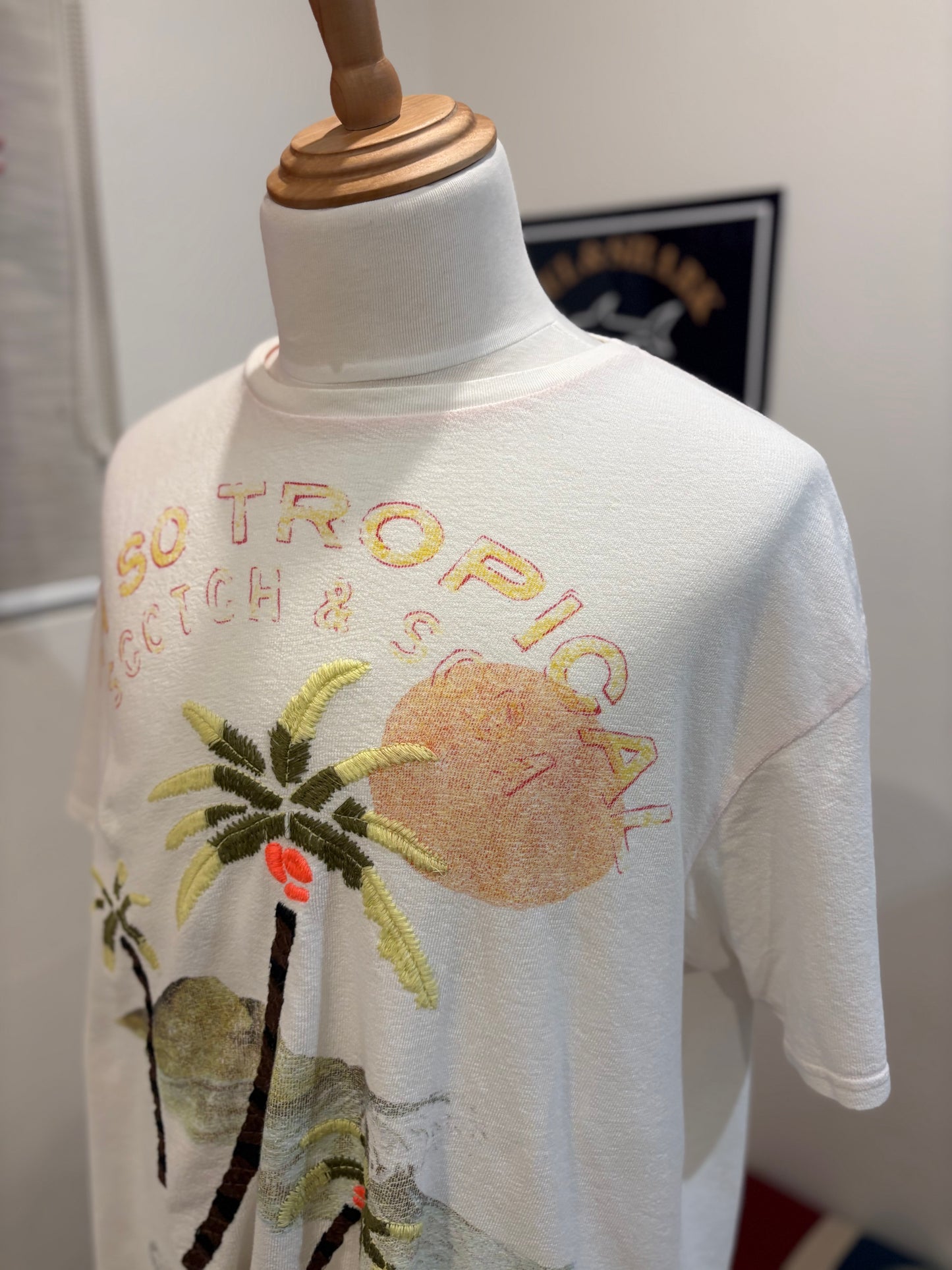 Scotch & Soda 100% Cotton Cream Chest Logo Tee