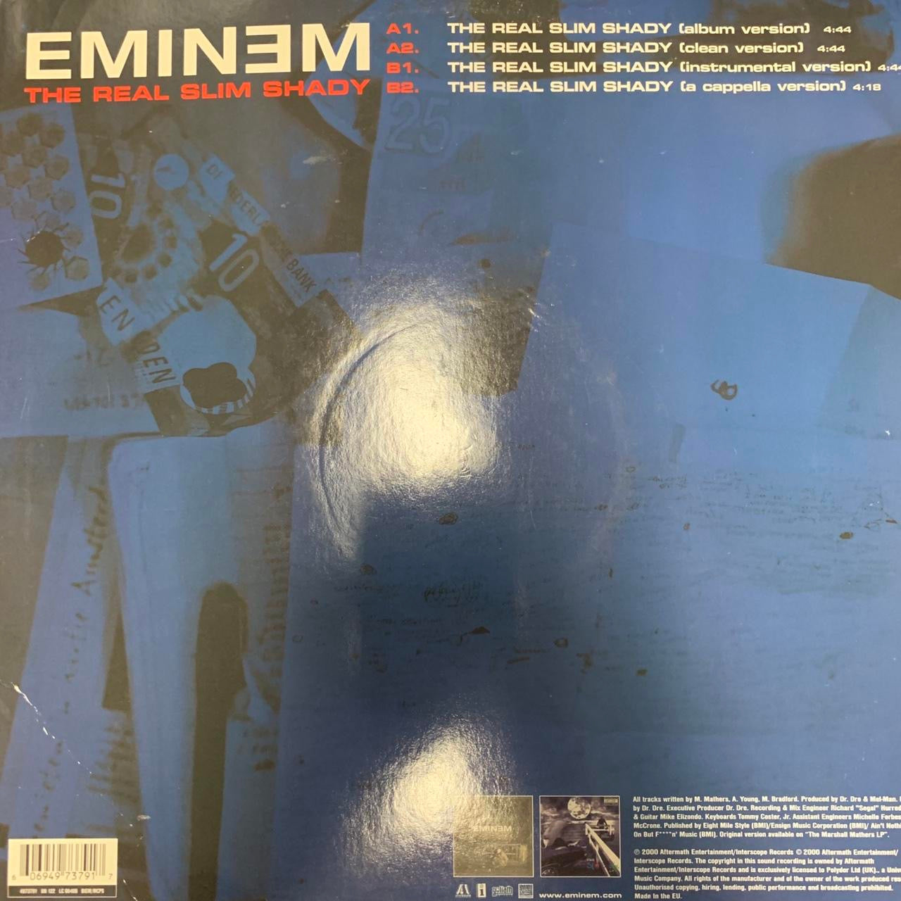 Eminem “The Real Slim Shady” 4 Track 12inch Vinyl Single