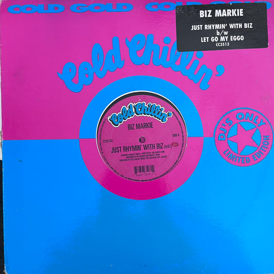 Biz Markie “Just Rhymin’ With Biz” 2 Track 12inch Vinyl Record on Cold Chillin Records