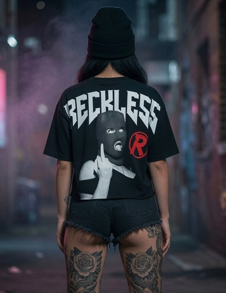 Reckless 100% Cotton Black T Shirt Size Large