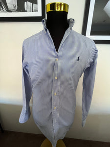 Ralph Lauren 100% Cotton Blue / White Stripe Size Medium