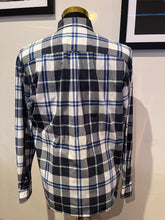 Load image into Gallery viewer, Fred Perry 100% Cotton Blue White Check Button Down Shirt Size Large