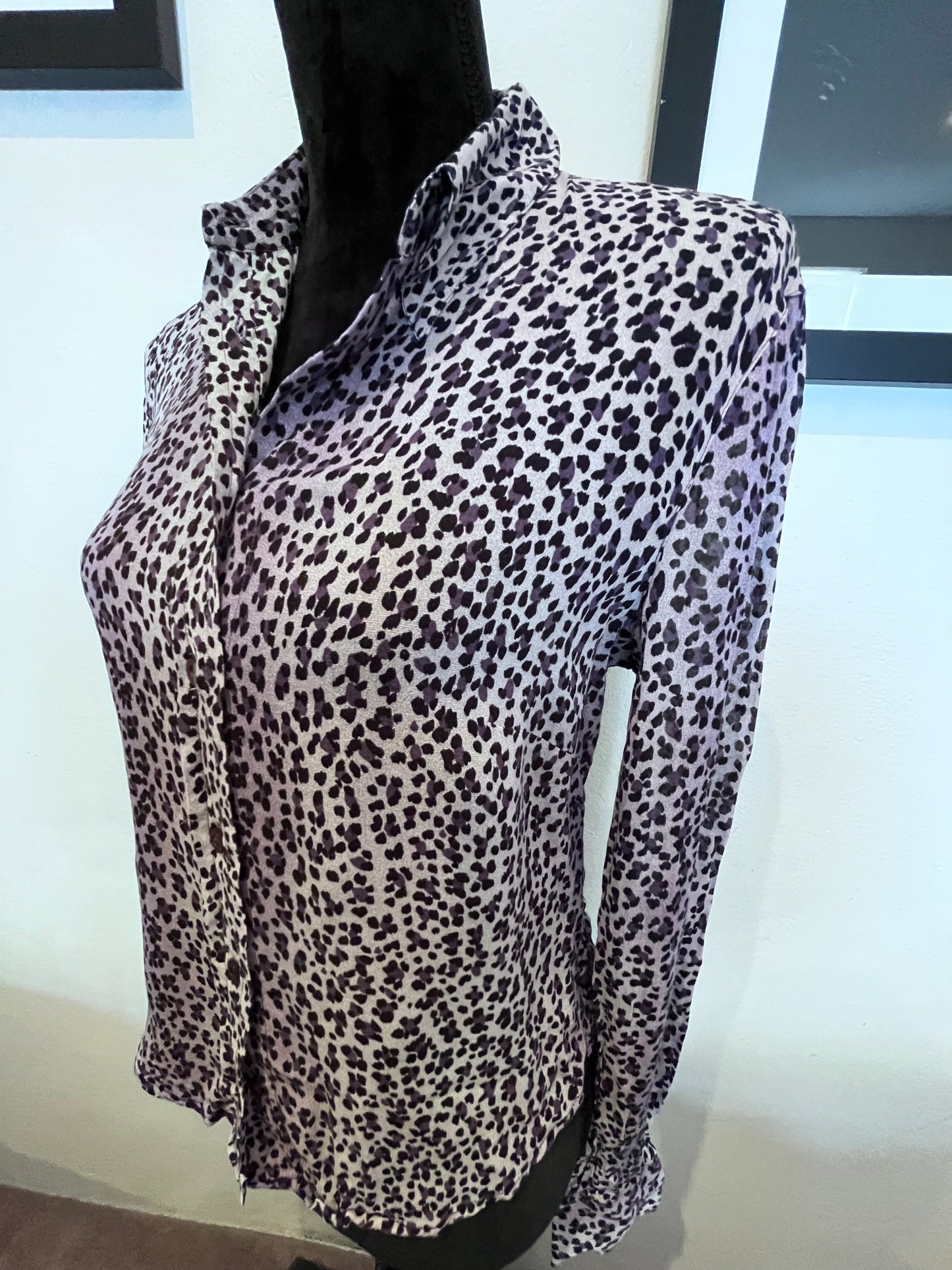 Moschino Women’s Leopard Skin Shirt Size US 8