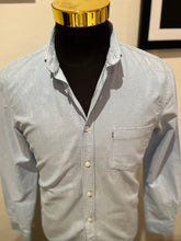 Load image into Gallery viewer, The Academy Brand 100% Cotton Blue Shirt Size Small Slim Fit