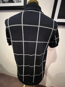 Ben Sherman 100% Cotton Blue Check Polo Shirt Size Large Regular Fit
