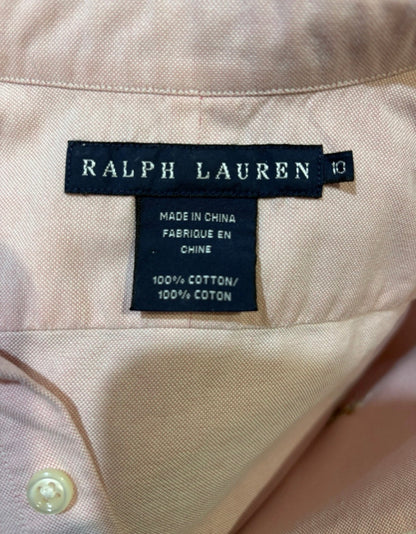 Ralph Lauren Women’s 100% Cotton Pink Oxford Shirt Size 10