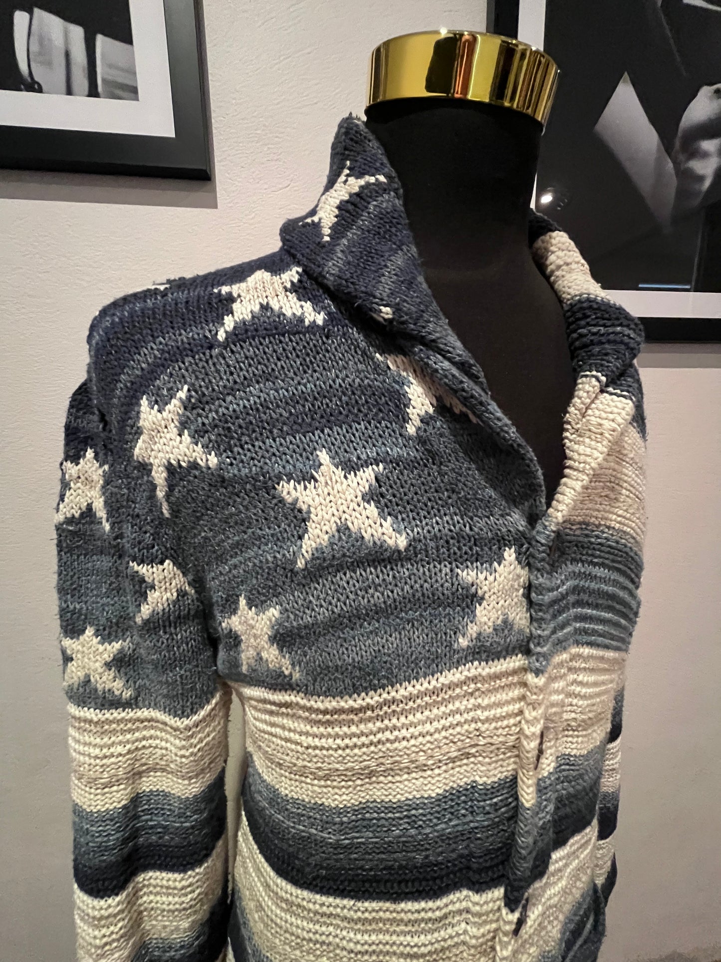 Ralph Lauren Denim & Supply Stars & Stripes Cotton Blend Cardigan Size Large fits more like a medium