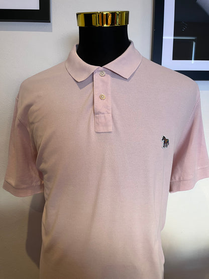 Paul Smith 100% Cotton Pink Polo Shirt Size XL Logo Chest Badge fits more like Large