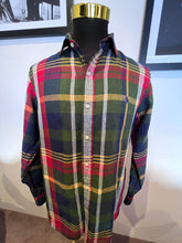 Load image into Gallery viewer, Ralph Lauren 100% Cotton Linen Check Shirt Size Large Custom Fit