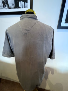Stone Island 100% Cotton Linen Grey Shirt Size XL regular Fit Made in Italy