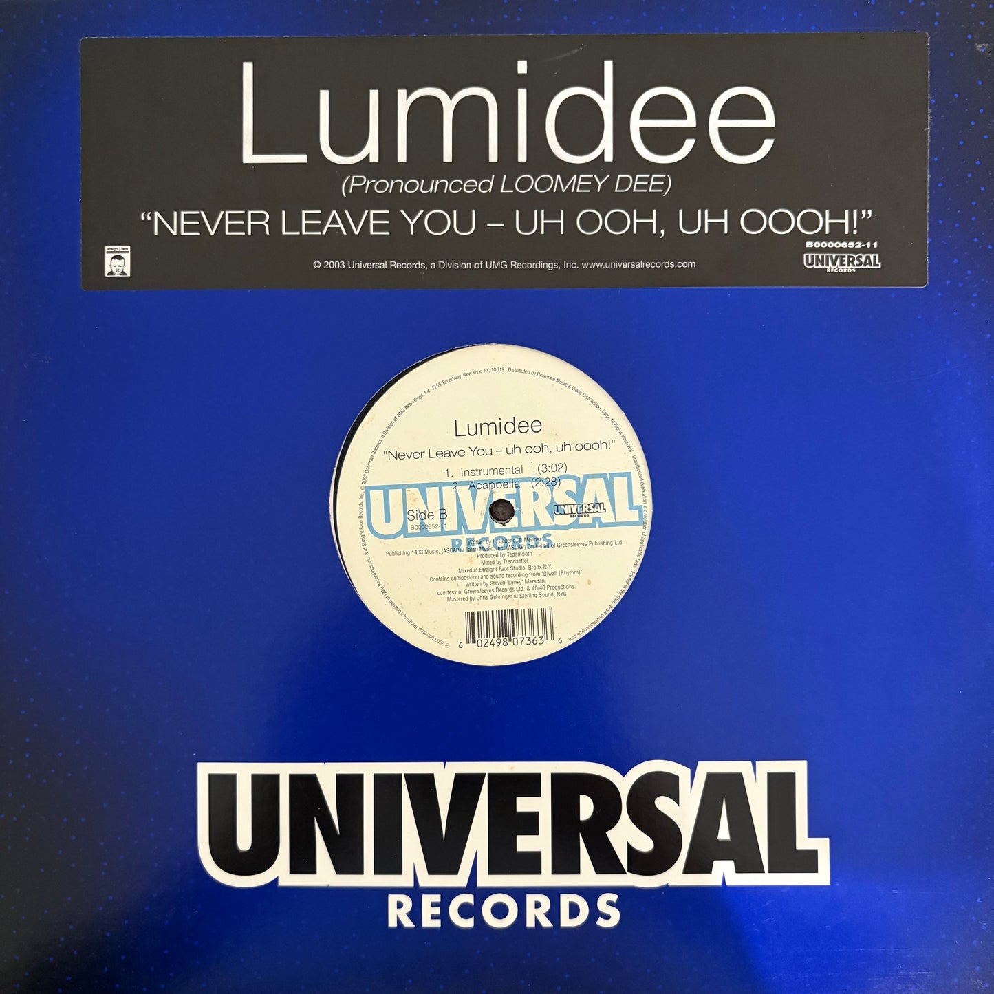 Lumidee “Never Leave You - Uh Ooh, Uh Oooh!” 3 Version 12inch Vinyl