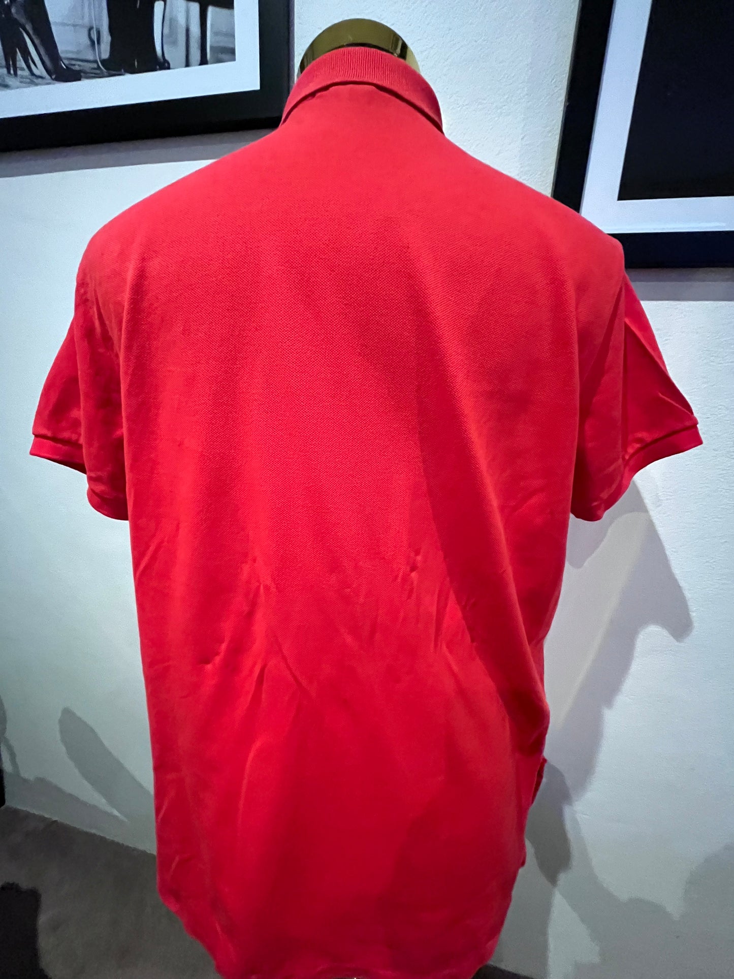 Ralph Lauren 100% Cotton Red Polo Shirt Size Medium Regular Fit