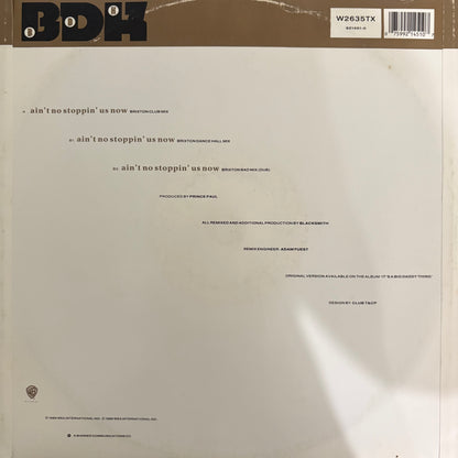 Big Daddy Kane “Ain’t No Stoppin’ us Now” 3 Version 12inch vinyl record