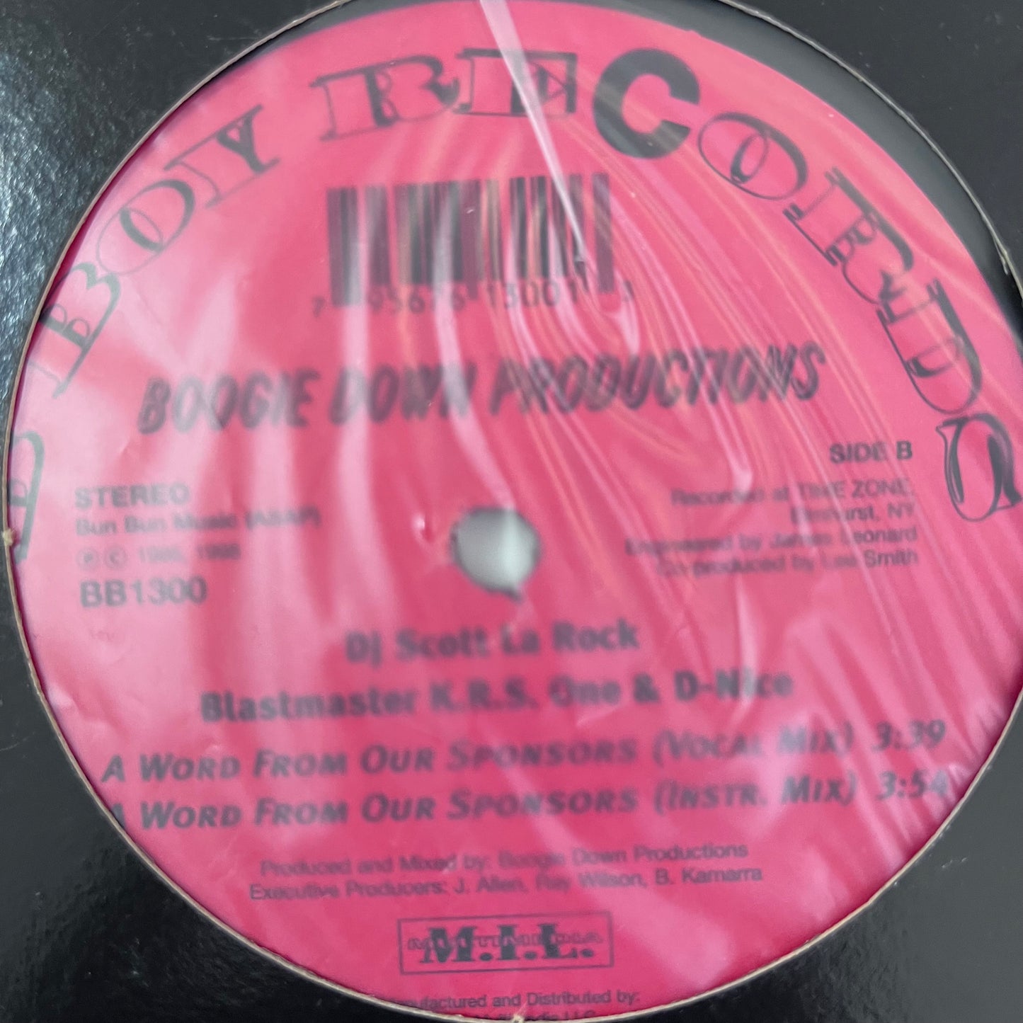 Boogie Down Productions “The Bridge Is Over” 2 Track 12inch Vinyl Record on B-Boy Records