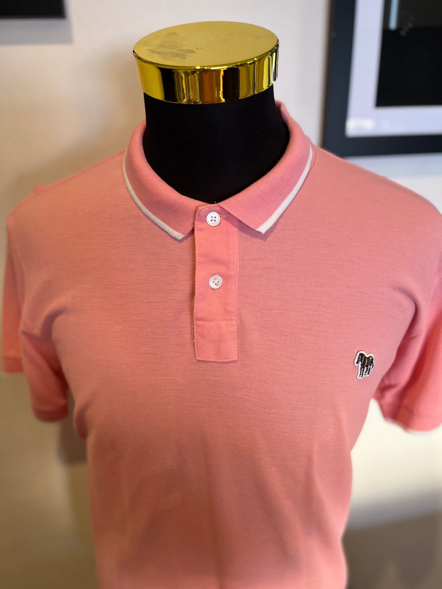 Paul Smith 100% Cotton Pink Polo Shirt Size XXL Logo Chest Badge
