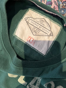 Duffer of St George 100% Cotton Green Logo Print Tee Size Large