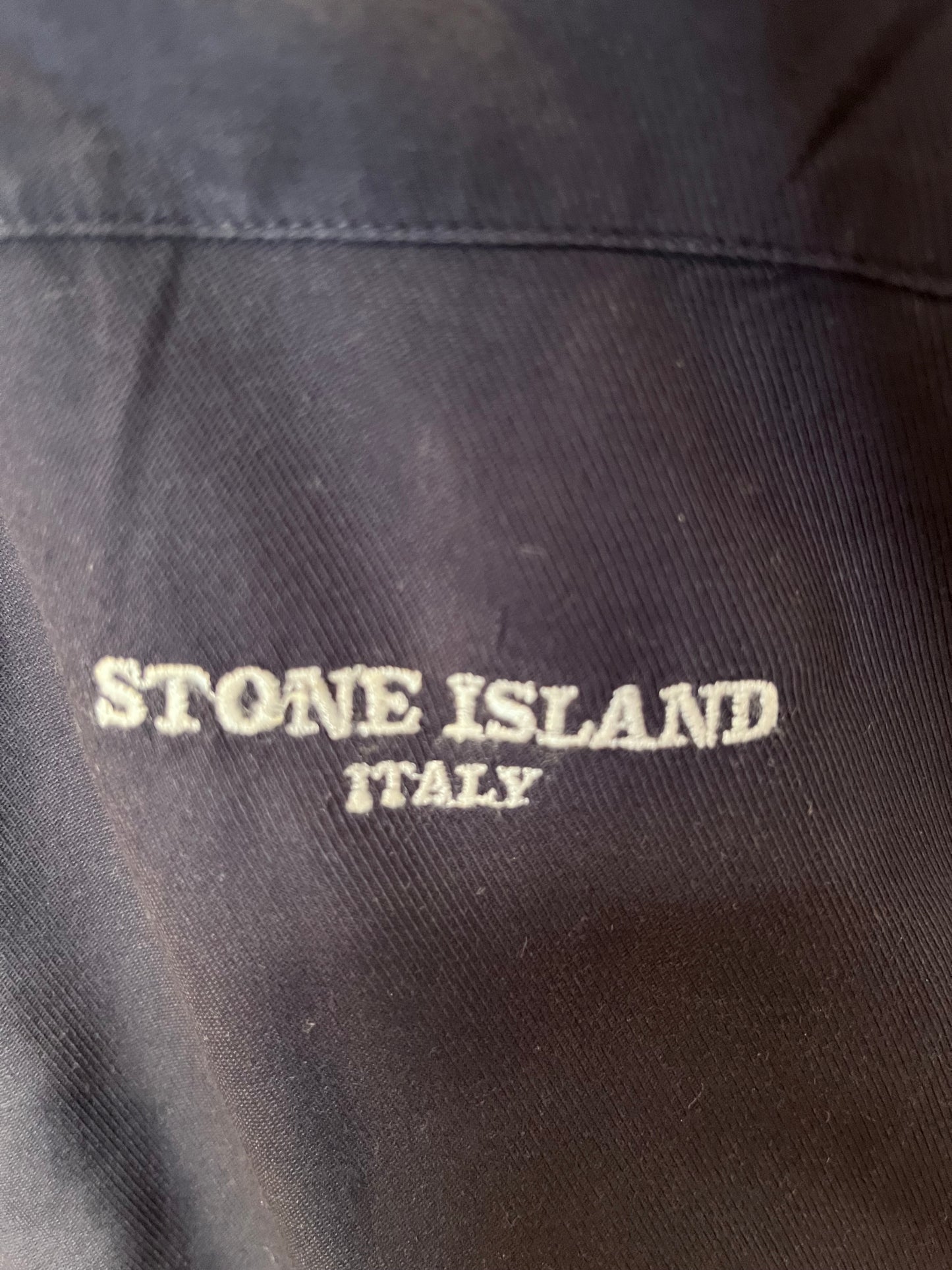 Stone Island 100% Cotton Vintage Short Sleeve Shirt Navy Blue Size Large Regular Fit
