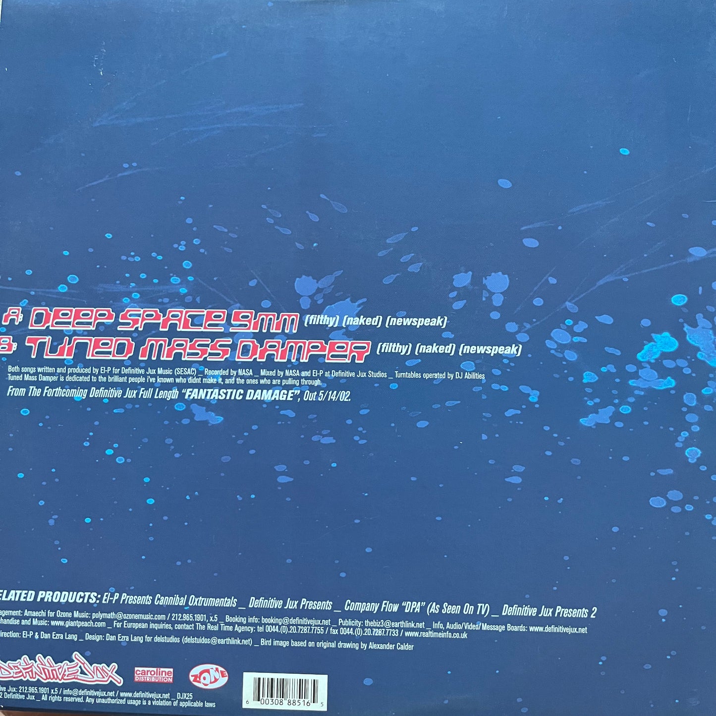 EL-P “Deep Space 9mm” / “Tuned Mass Damper” 6 Version 12inch Vinyl Record