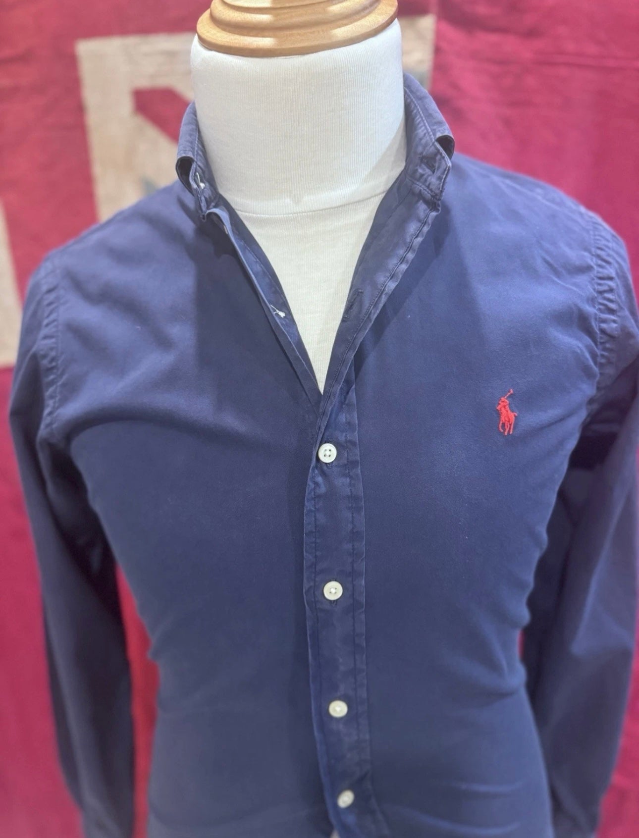 Ralph Lauren 100% Cotton Navy Button Up Shirt Size Small