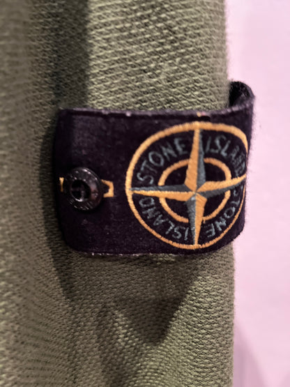 Stone Island Green Waffle Cardigan Size XL with Logo Badge, beautiful piece from SS21 in primo condition like new