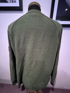Stone Island Green Waffle Cardigan Size XL with Logo Badge, beautiful piece from SS21 in primo condition like new