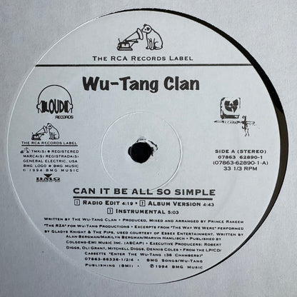 Wu Tang Clan “Can It Be All So Simple” 6 Track 12inch Vinyl Record Mint
