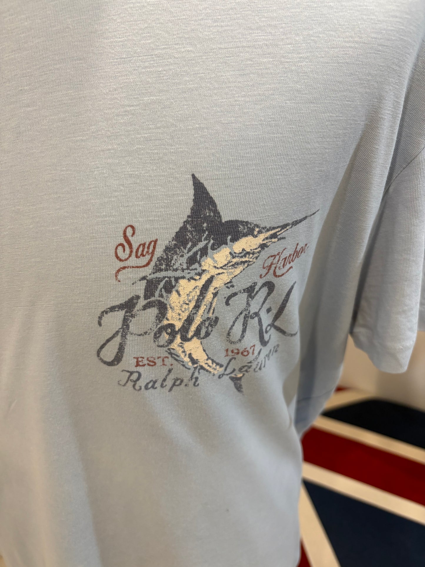 Ralph Lauren 100% Cotton Blue Chest Logo Tee