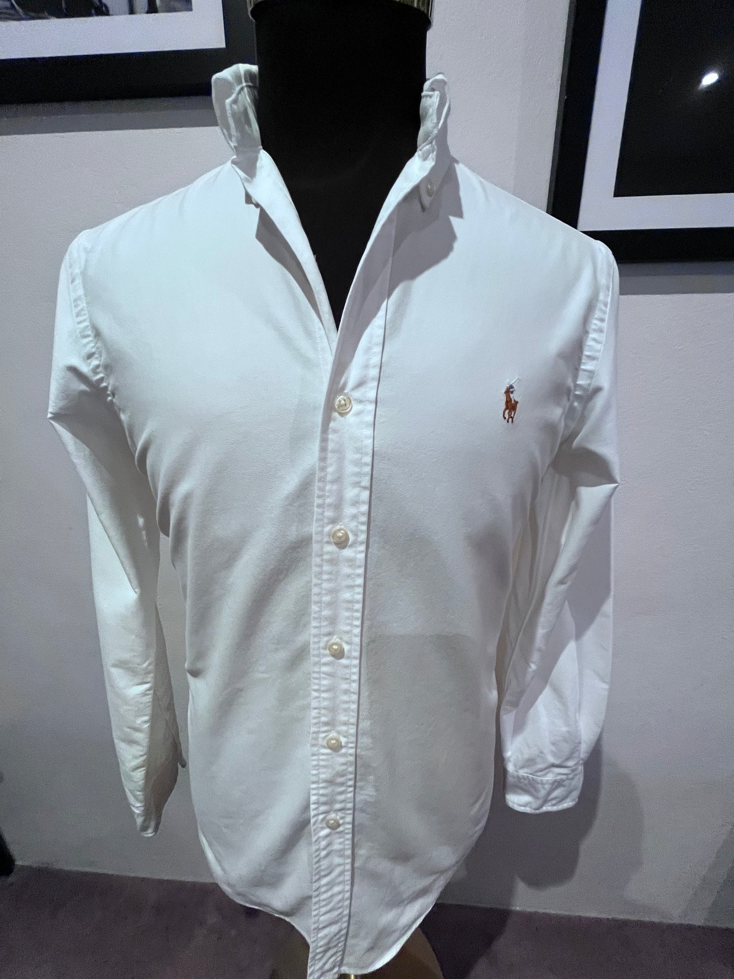 Ralph Lauren 100% Cotton White Oxford Shirt Size S Classic Fit Button Down Collar