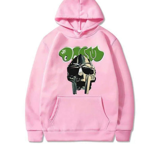 MF DOOM Fleece Pink Metal Face Hoodie Chest Logo Size Large