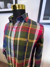 Load image into Gallery viewer, Ralph Lauren 100% Cotton Linen Check Shirt Size Large Custom Fit