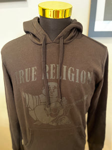 True Religion 100% Cotton Logo Print Black Hoodie Size M BNWT