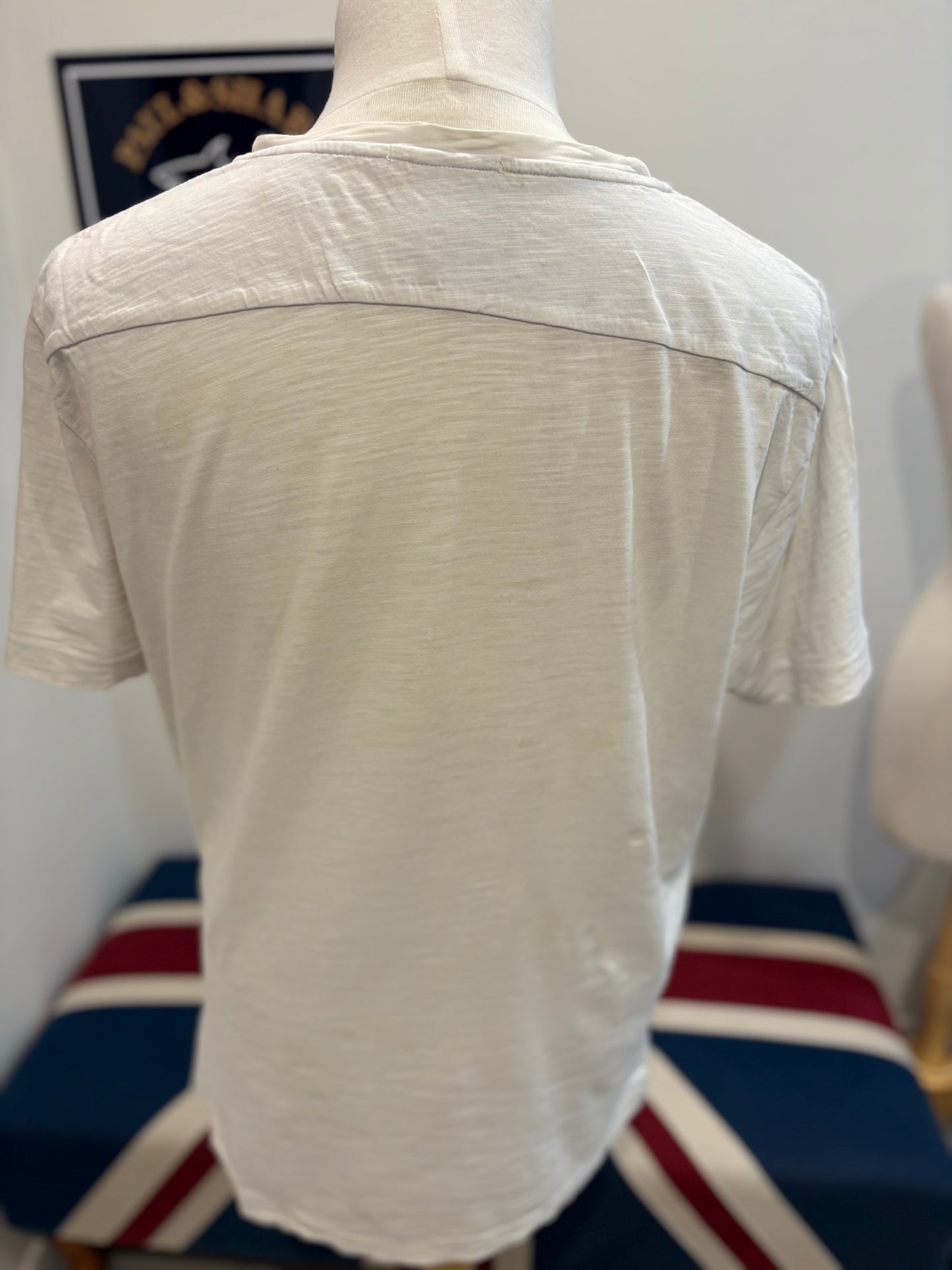 Scotch & Soda 100% Cotton White Chest Logo Tee