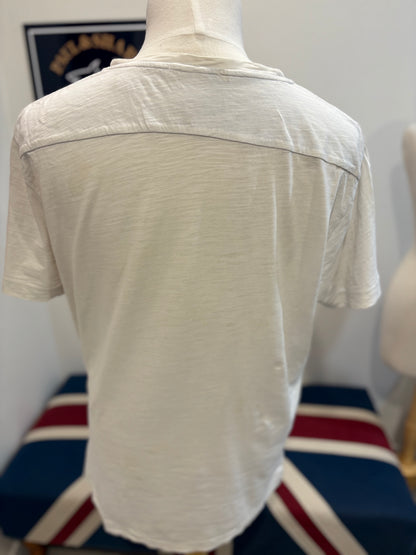 Scotch & Soda 100% Cotton White Chest Logo Tee