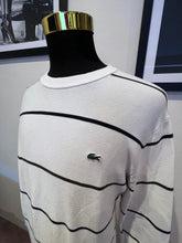 Load image into Gallery viewer, Lacoste 100% Cotton White Green Stripe Sweater Size XXL fits XL to XXL